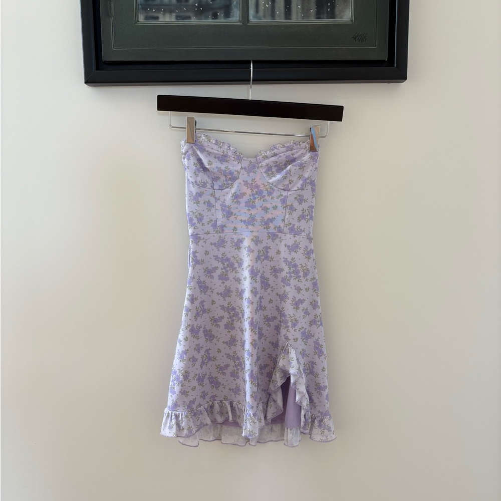 Floral purple mini dress